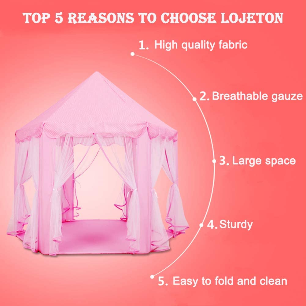 Sunnyglade 55'' X 53 Princess Tent With 8.2 Feet Big and Large Star Lights Girls for sale online